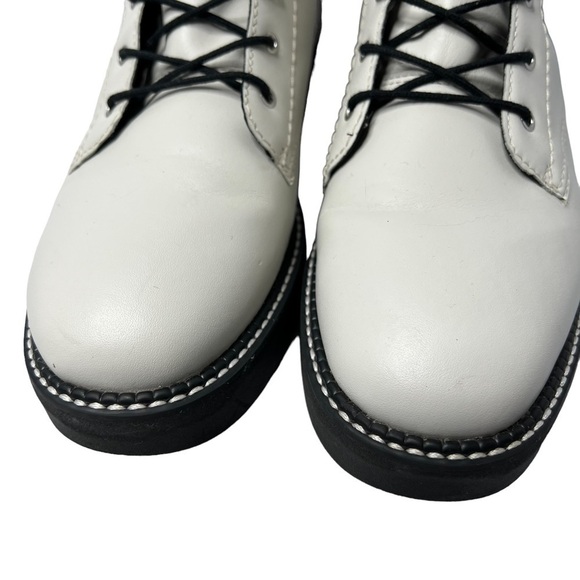 SCHUTZ McKenzie Lace Up Combat Boots Pearl White Women's Size 10B - Picture 7 of 16